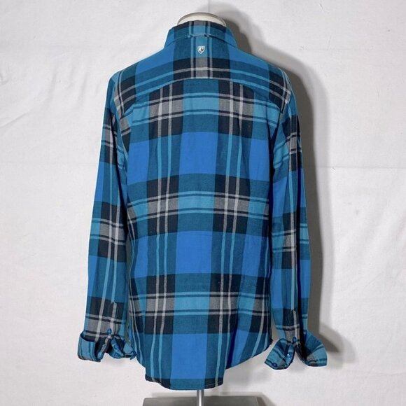 KUHL Blue Plaid Button up Shirt M - Picture 4 of 14